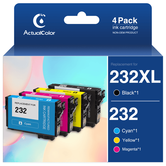 232XL Ink Cartridges for Epson 232 XL 232XL T232 Ink Combo for Epson Workforce WF-2930 WF-2950 Expression XP-4200 XP-4205 Printer (Black, Cyan, Magenta, Yellow,4-Pack