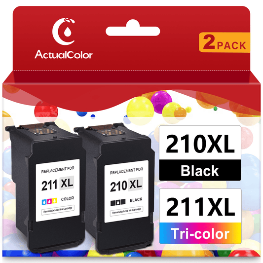 210 and 211 Ink Cartridge for Canon 210XL 211XL PG-210XL CL-211XL Combo Pack for Canon Pixma IP2700 IP2702 MX360 MP230 MX330 Printer ( Black, Tri-Color)